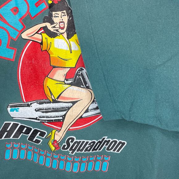 Vintage 90's “Pipe Dreams” HPC Squadron Pin Up Girl Single Stitch T-Shirt XL - Picture 6 of 8